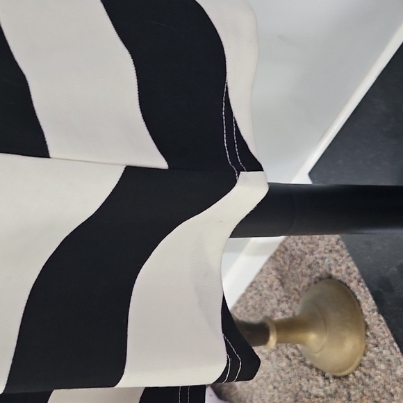 Agnes Orinda Black and White Striped Peplum Blouse - Picture 10 of 16